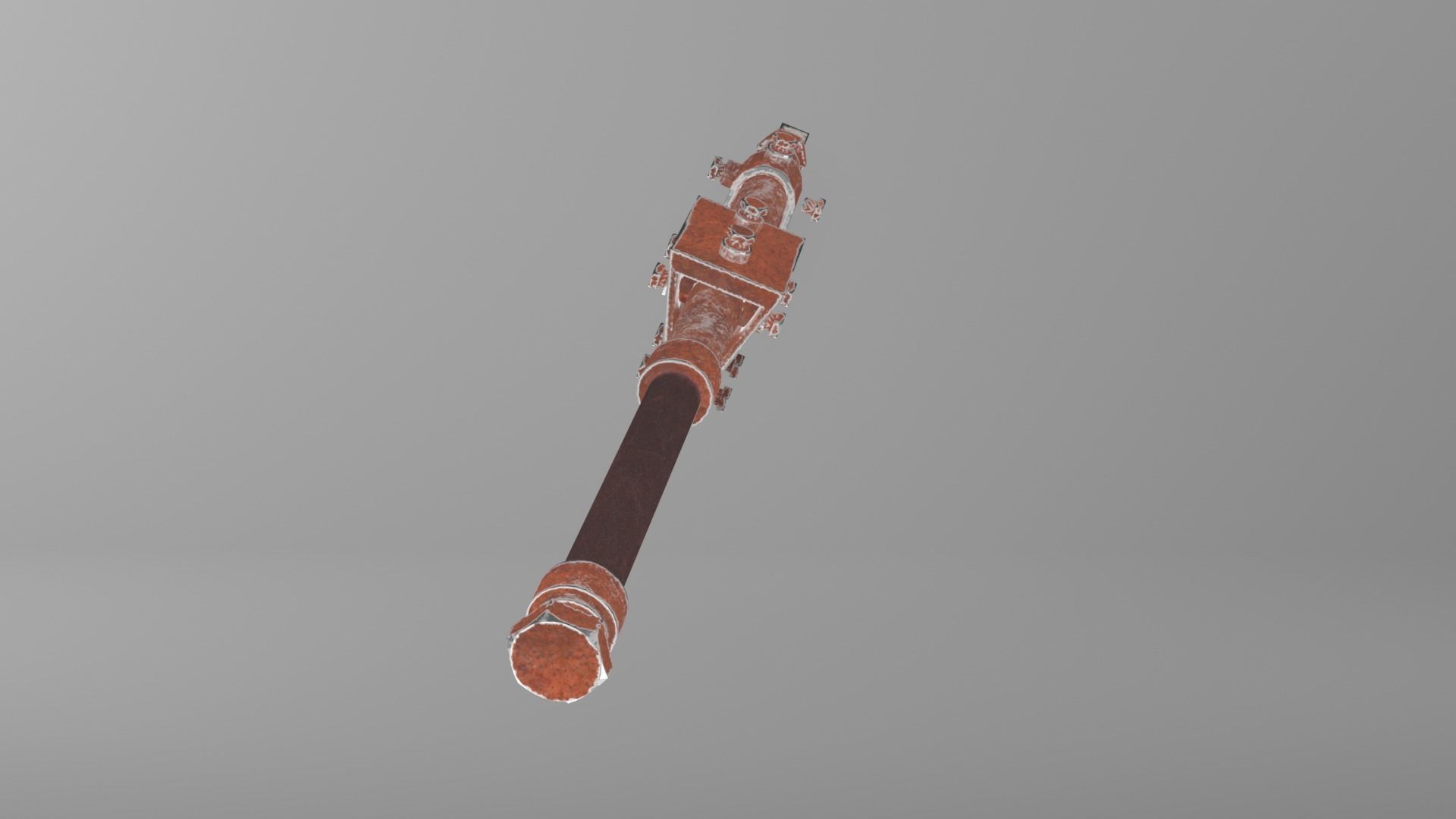 Post-apocalyptic homemade one-handed short sword 3D model_7