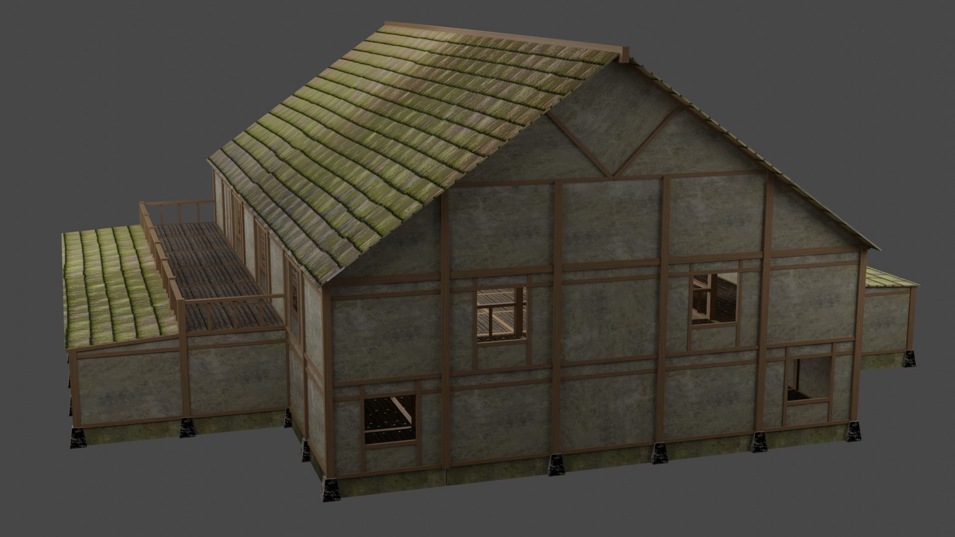 Enterable Medieval Village Building Pack Low-poly 3D model_2