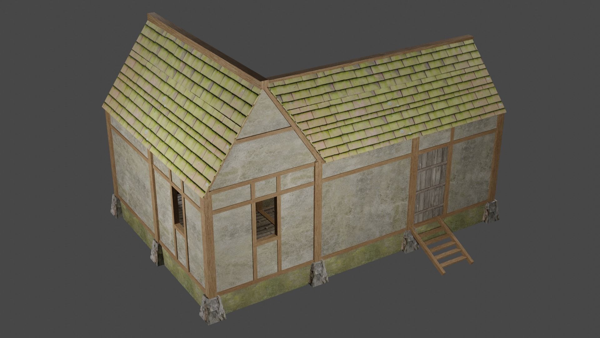 Enterable Medieval Village Building Pack Low-poly 3D model_16