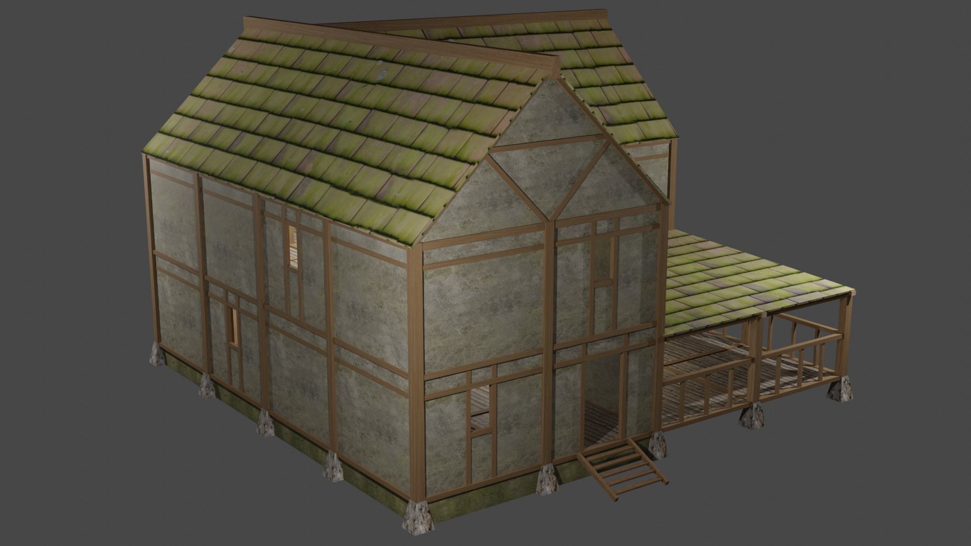 Enterable Medieval Village Building Pack Low-poly 3D model_5