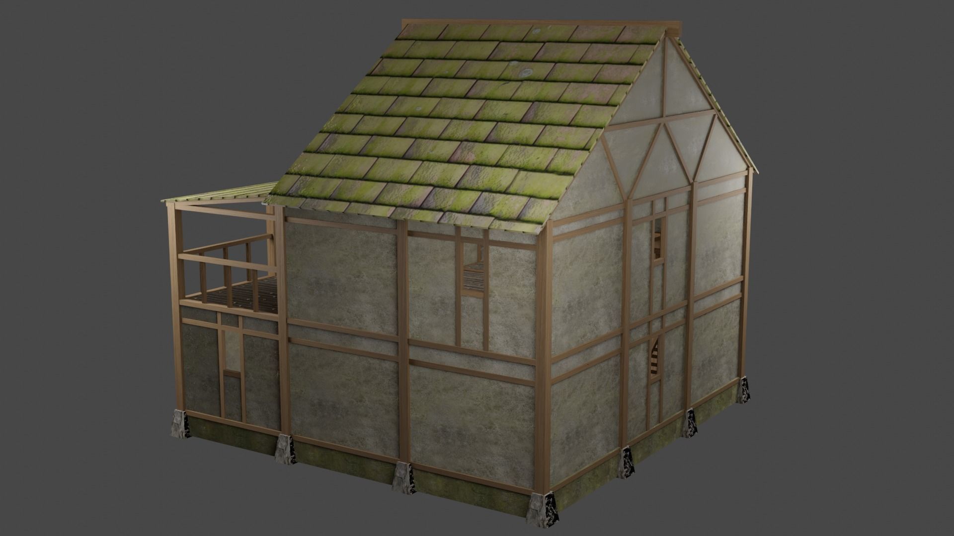 Enterable Medieval Village Building Pack Low-poly 3D model_12