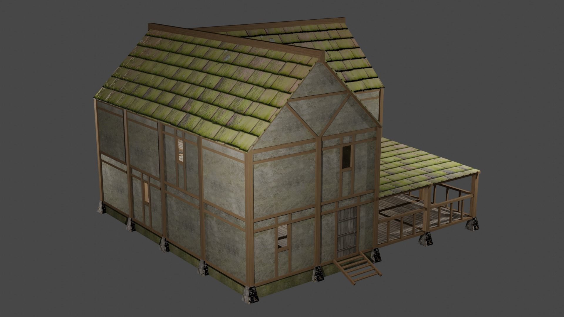 Enterable Medieval Village Building Pack Low-poly 3D model_11