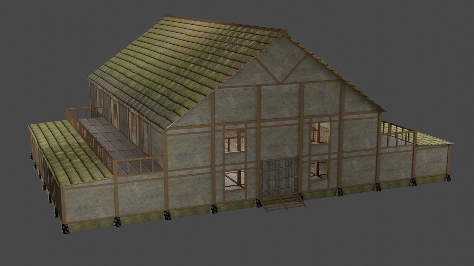 Enterable Medieval Village Building Pack Low-poly 3D model_1