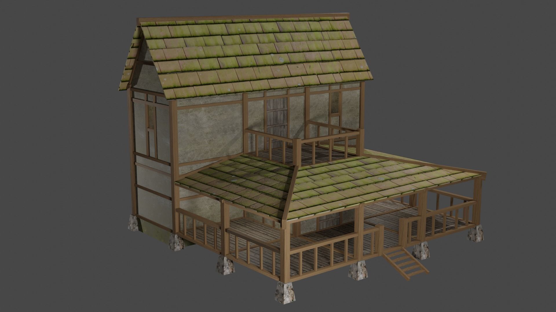 Enterable Medieval Village Building Pack Low-poly 3D model_9