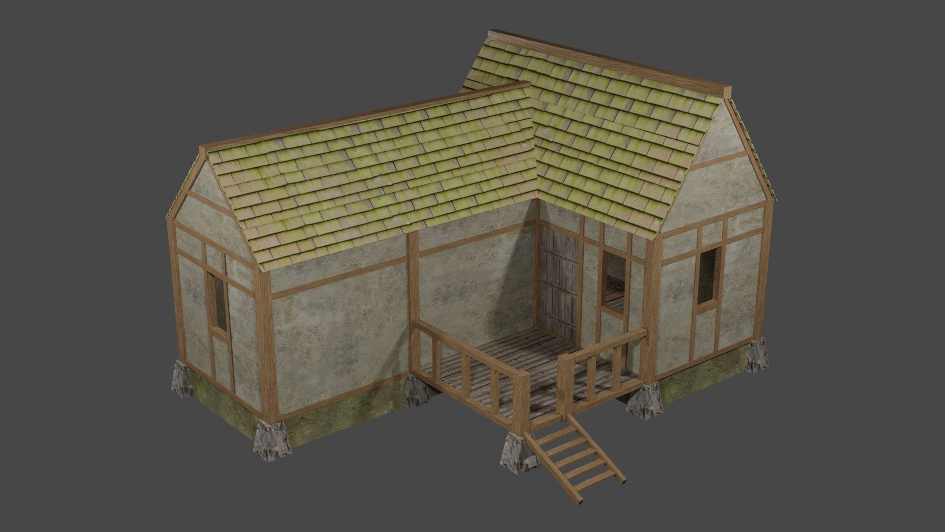 Enterable Medieval Village Building Pack Low-poly 3D model_15