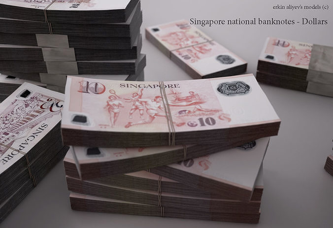 Singaporean-Dollars singapore national banknotes 3D model