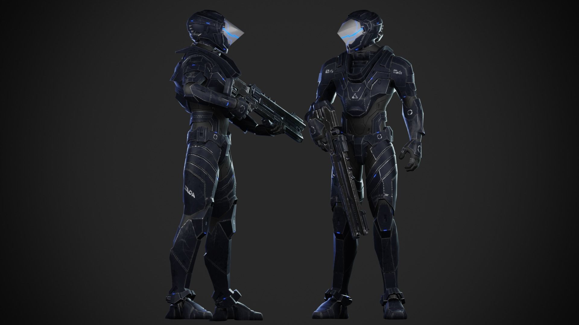 Robot Sada Character Low-poly 3D model_8