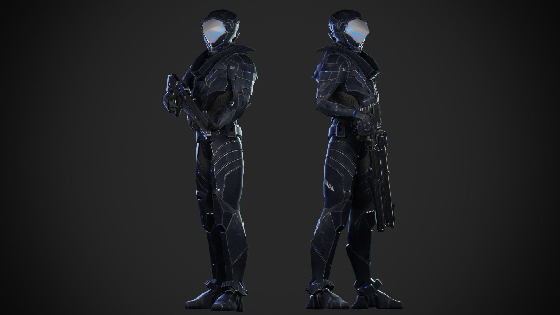 Robot Sada Character Low-poly 3D model_7