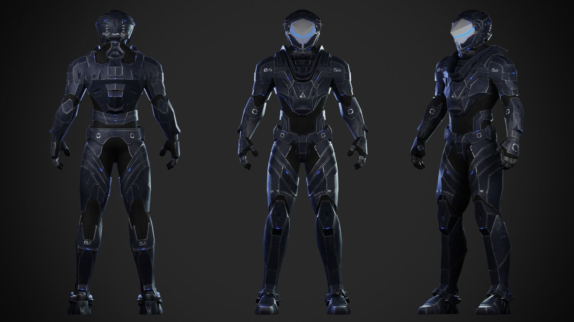 Robot Sada Character Low-poly 3D model_9