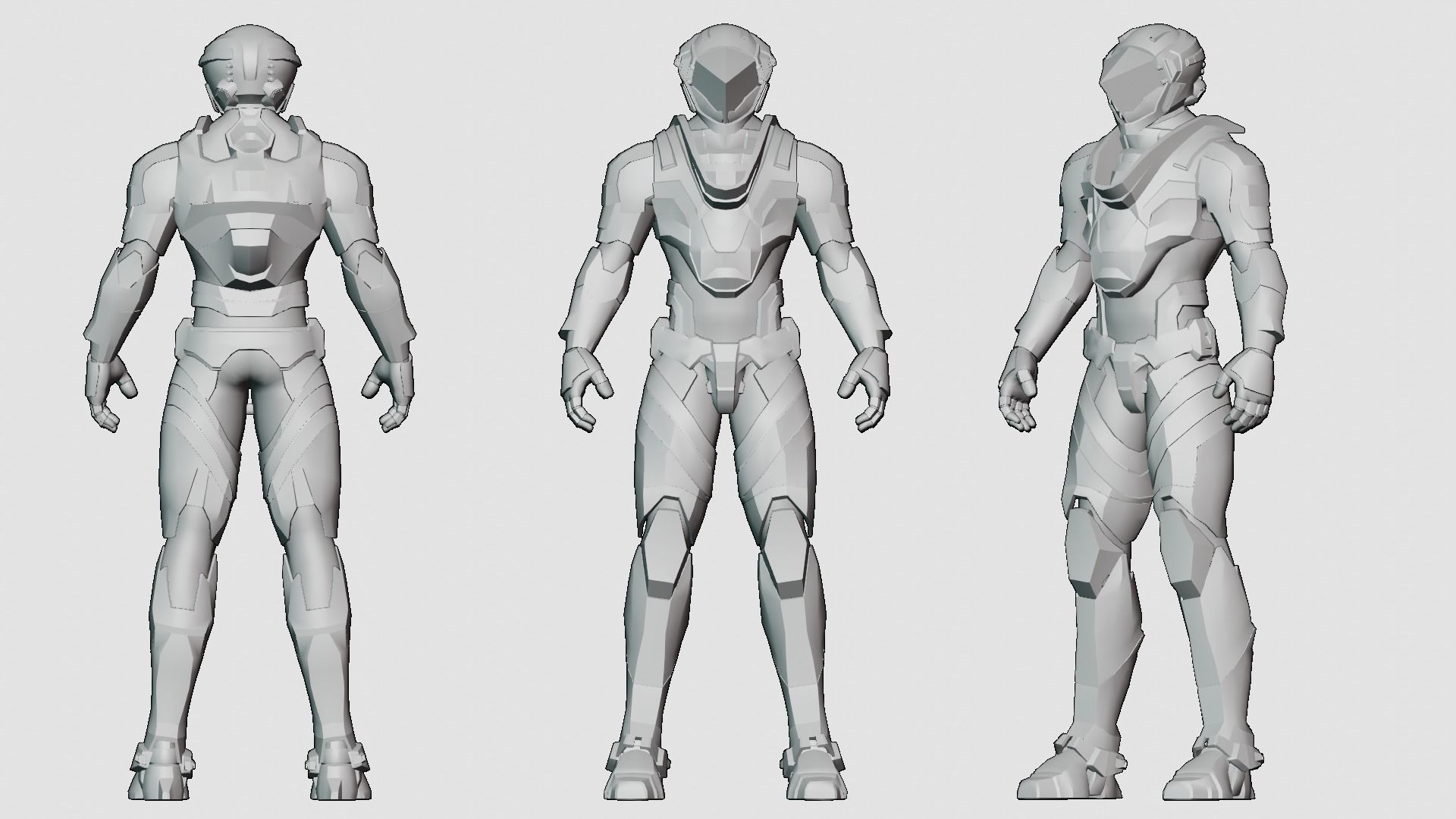 Robot Sada Character Low-poly 3D model_10