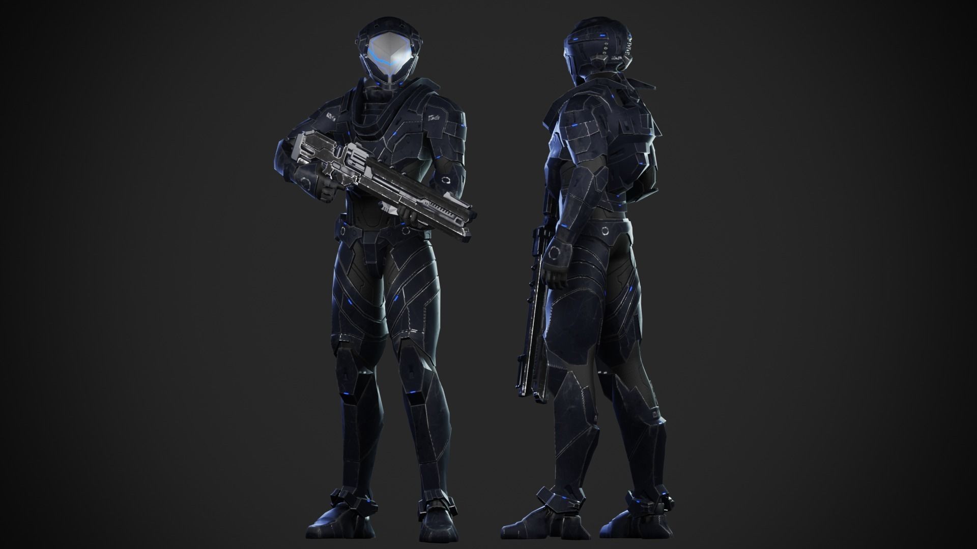 Robot Sada Character Low-poly 3D model_5