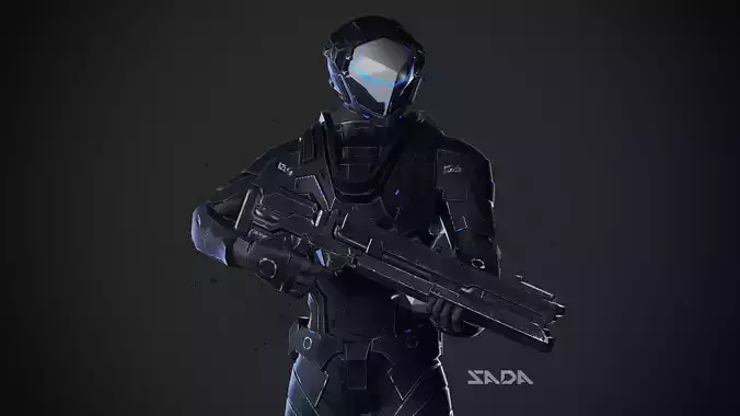 Robot Sada Character Low-poly 3D model
