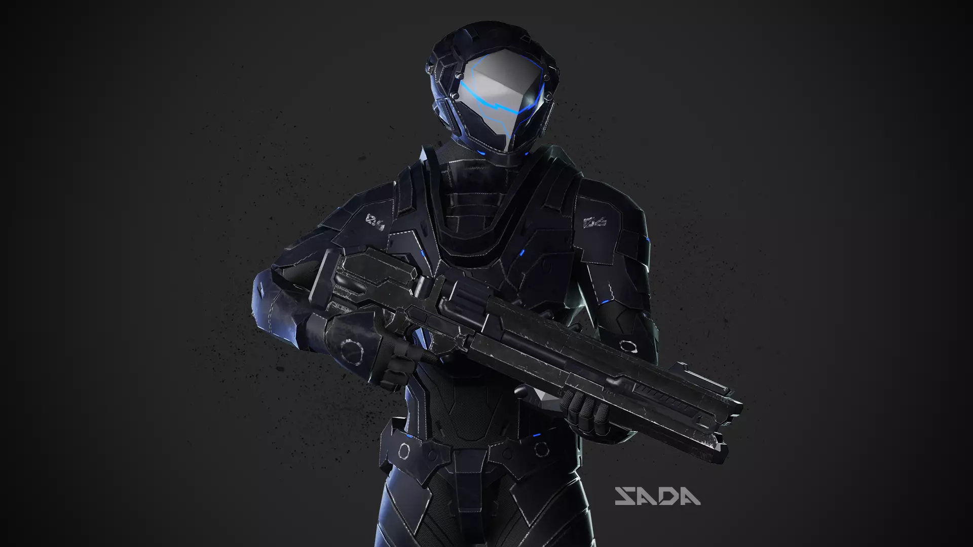 Robot Sada Character Low-poly 3D model_0