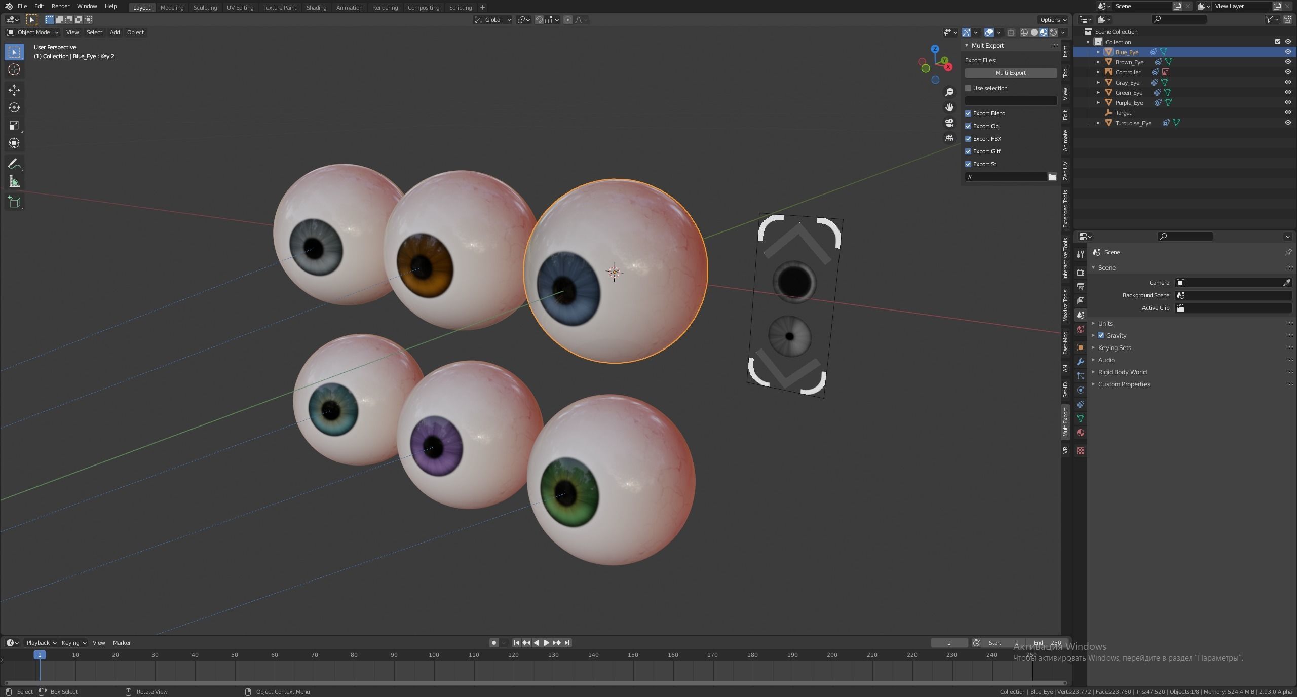 Cartoon Eye Low-poly 3D model_12