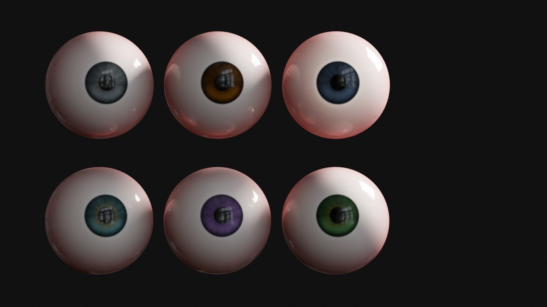 Cartoon Eye Low-poly 3D model_8