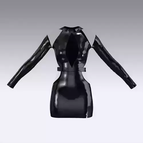 PLASTIC BLACK DRESS MINI