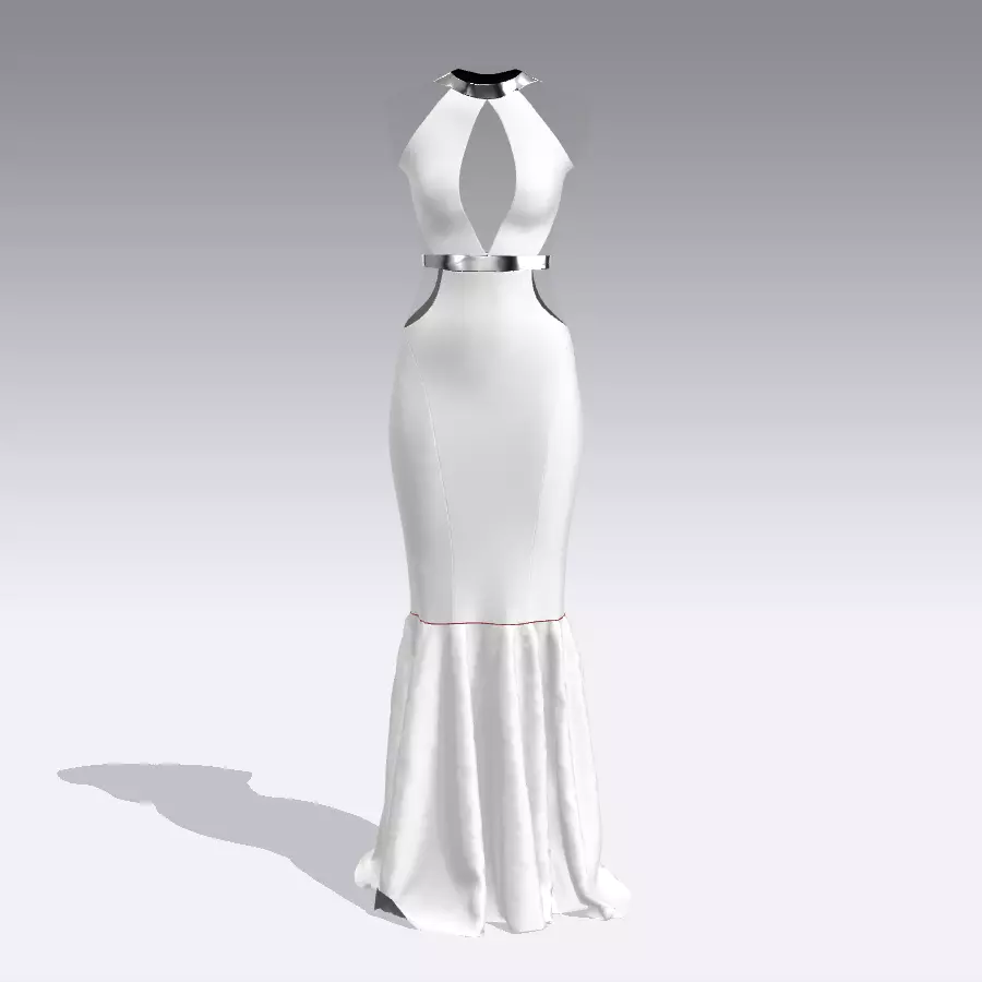 WHITE DRESS 3D model_0