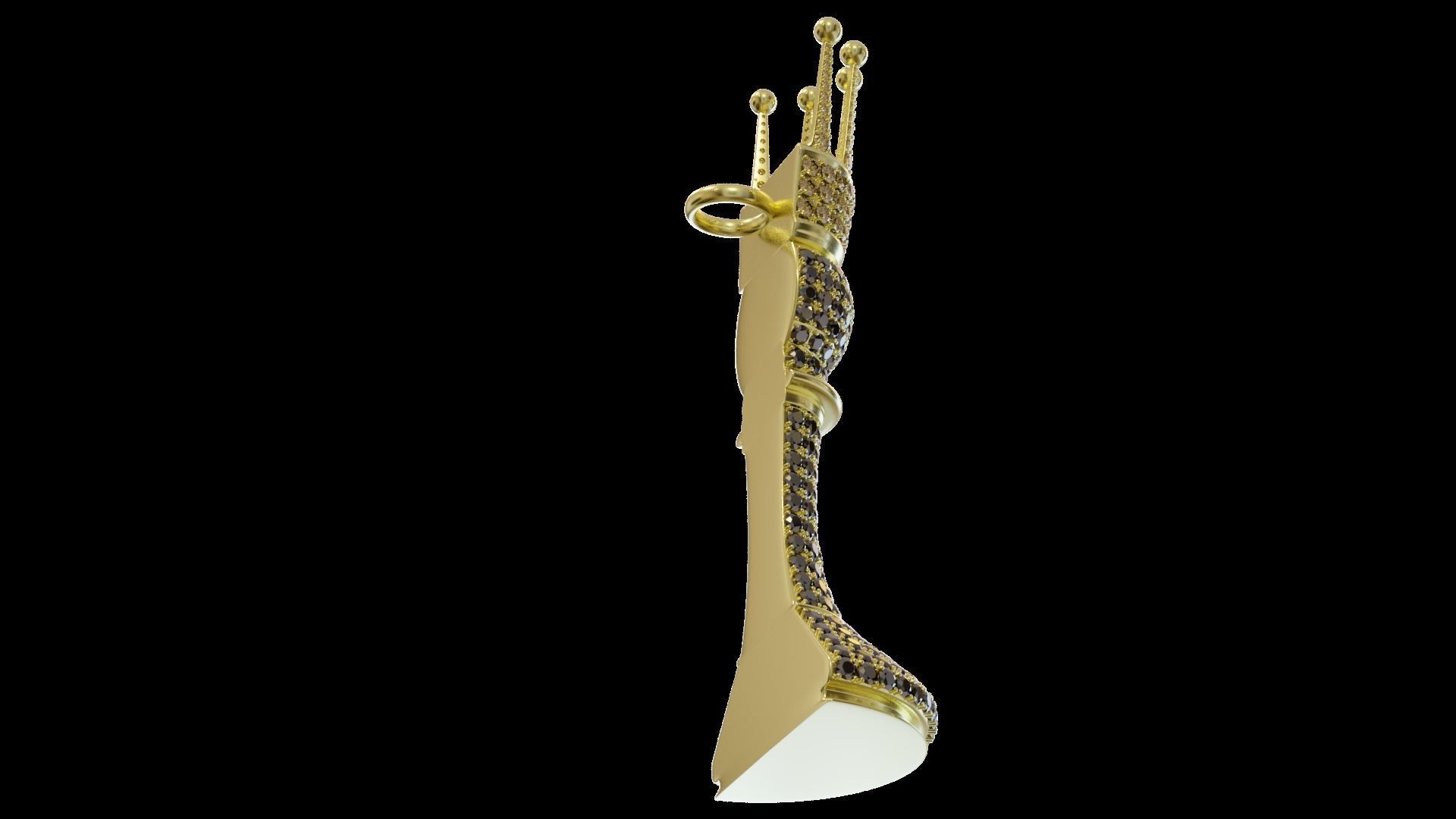 Pawn King Pendant 3D Print Model 3D print model_1