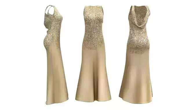 Drape Back Long Dress V2