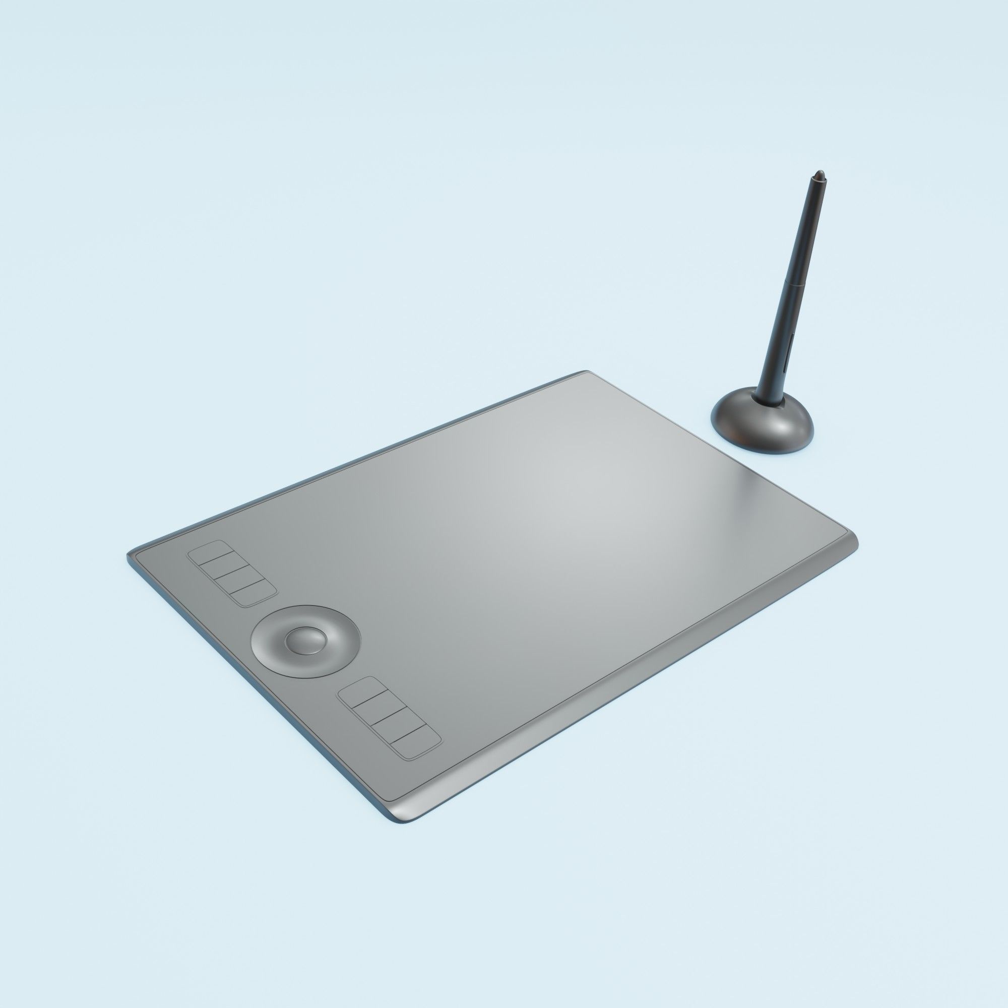 A simple model of a graphic tablet 3D model_4