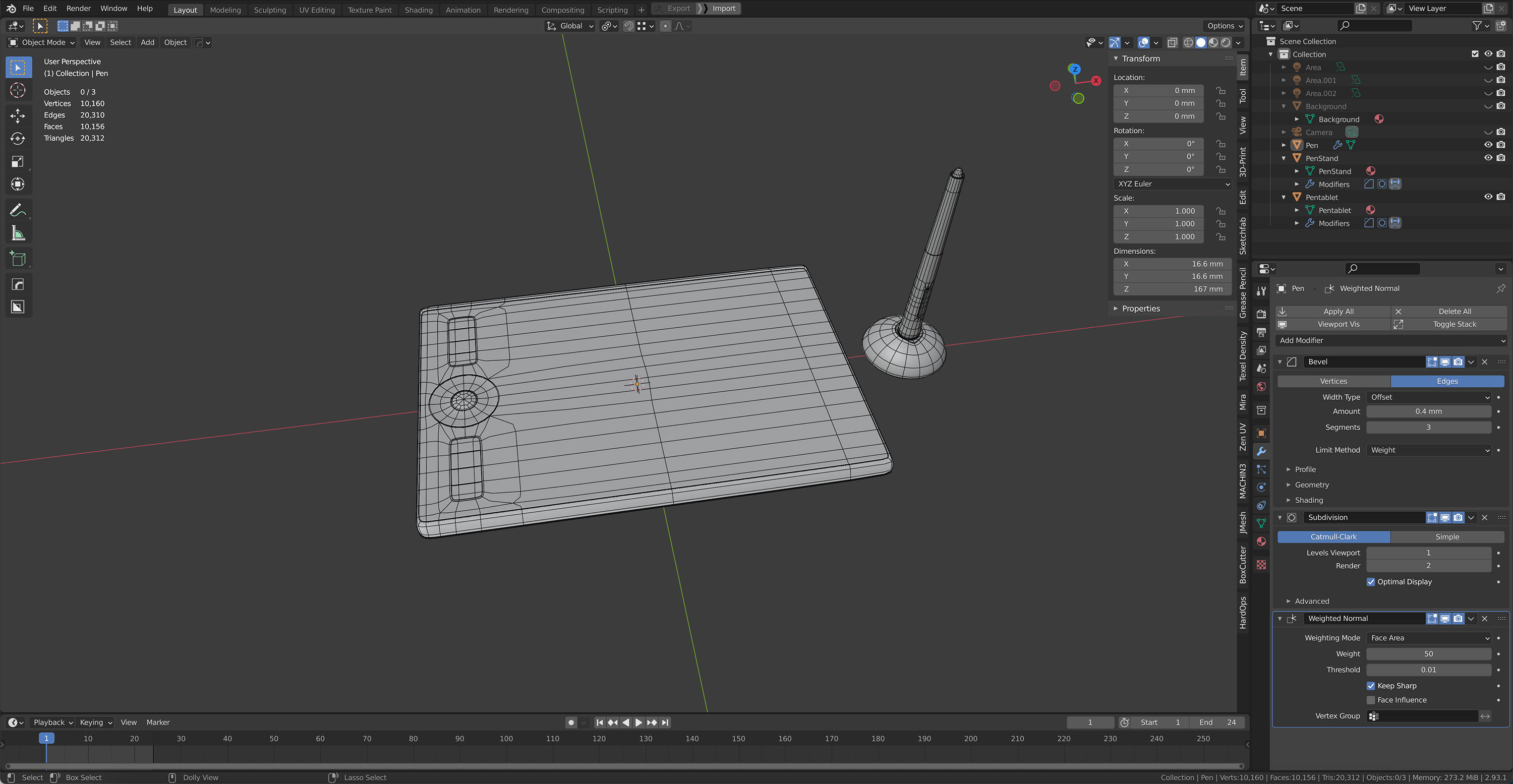 A simple model of a graphic tablet 3D model_1