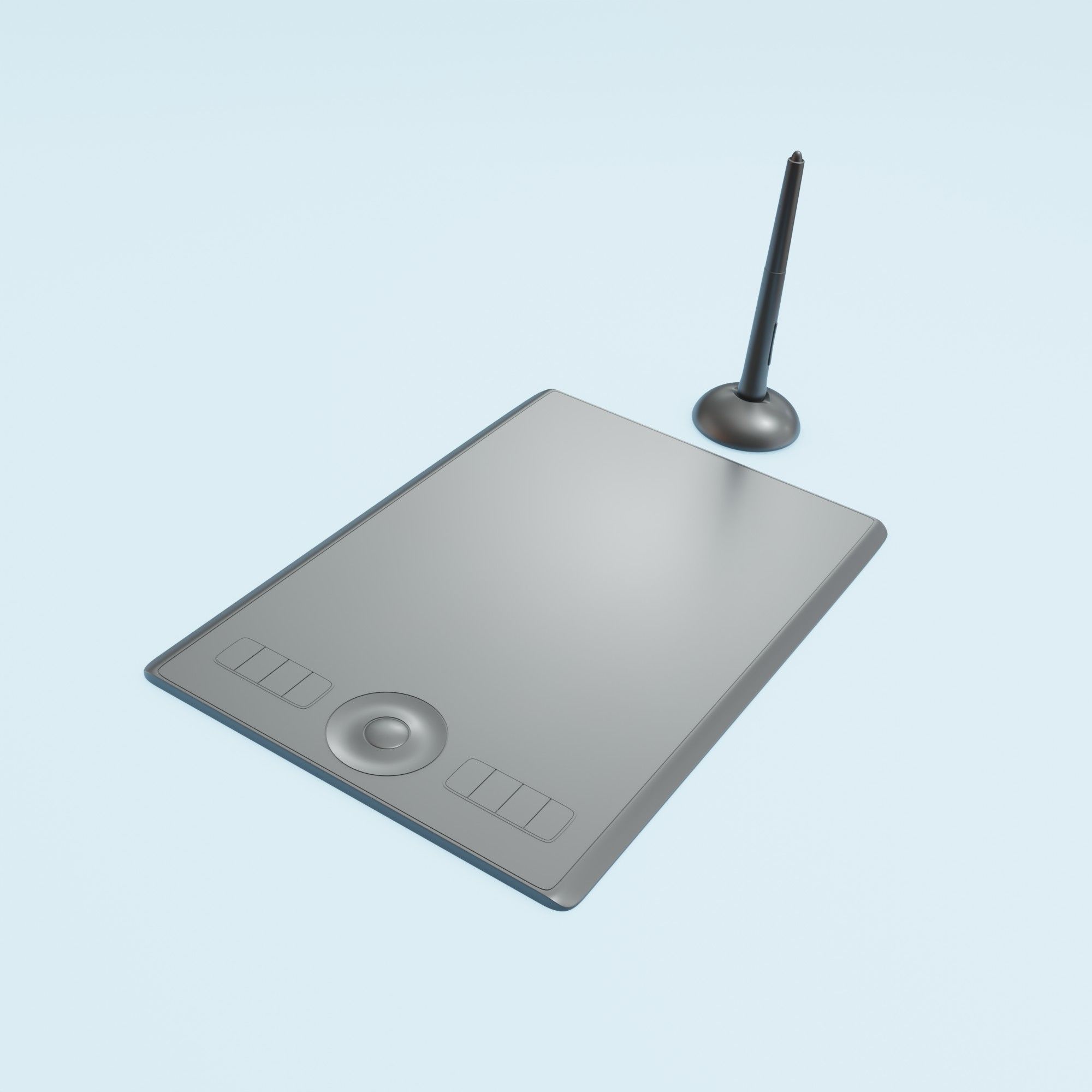 A simple model of a graphic tablet 3D model_5