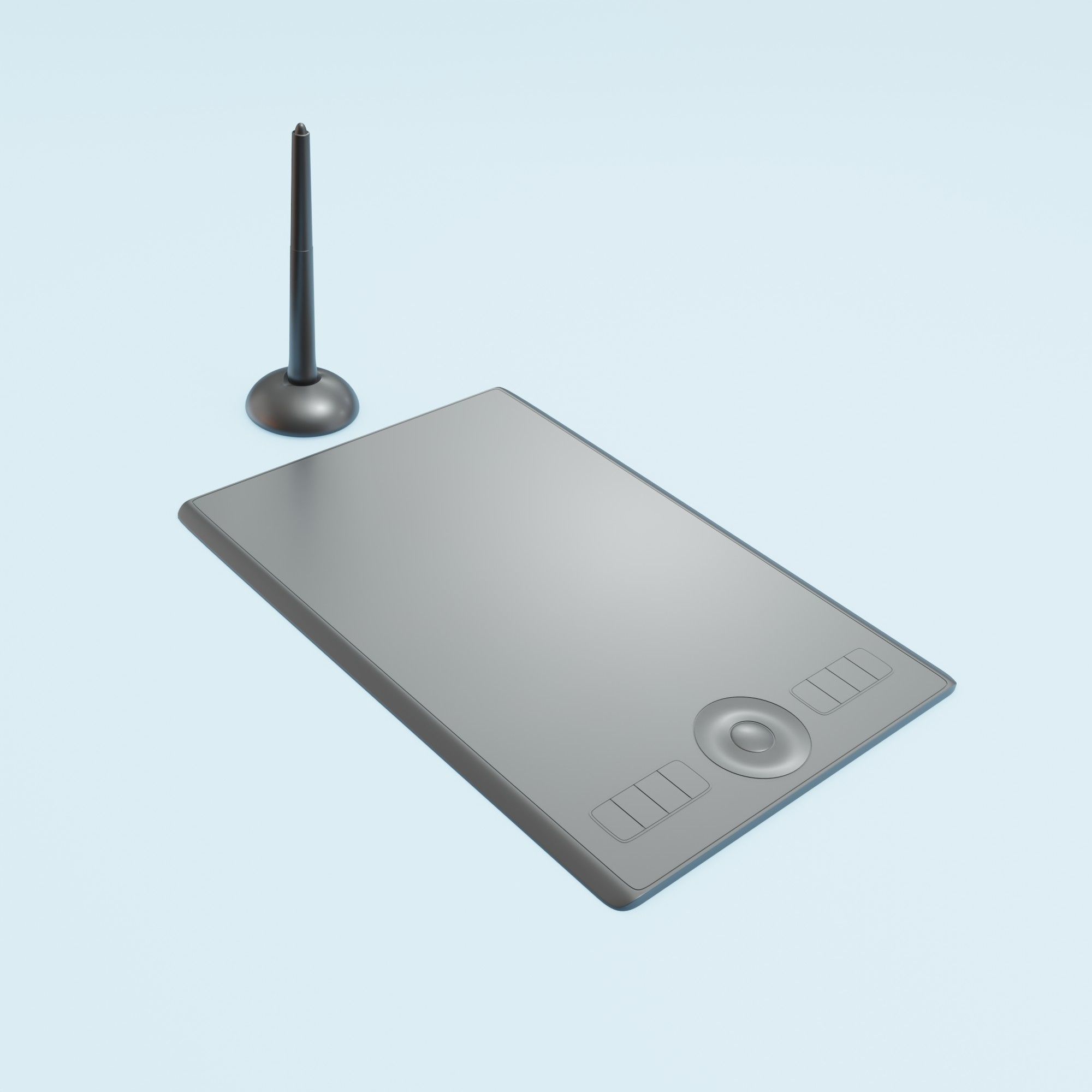 A simple model of a graphic tablet 3D model_10