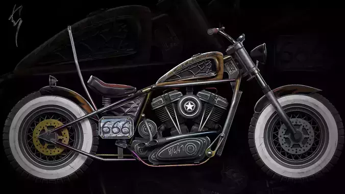 Custom Bobber Motorcycle-type Chopper