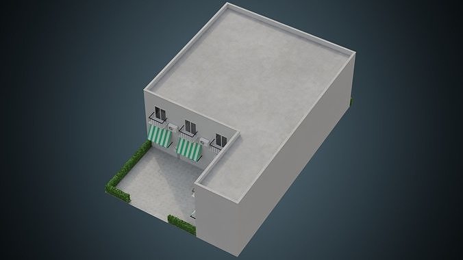 Building 10A Low-poly 3D model 3