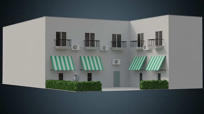 Building 10A Low-poly 3D model 4