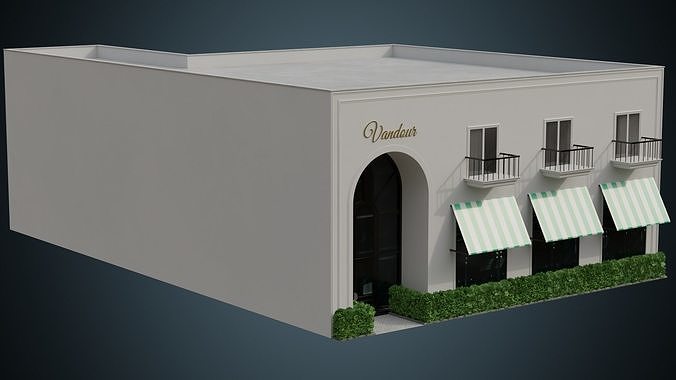 Building 10A Low-poly 3D model 2