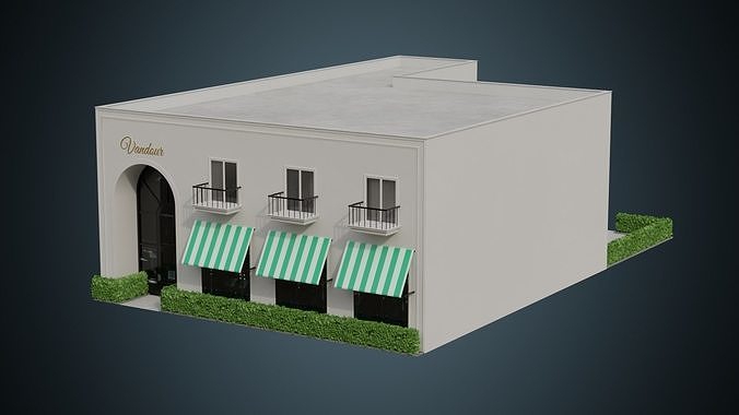 Building 10A Low-poly 3D model