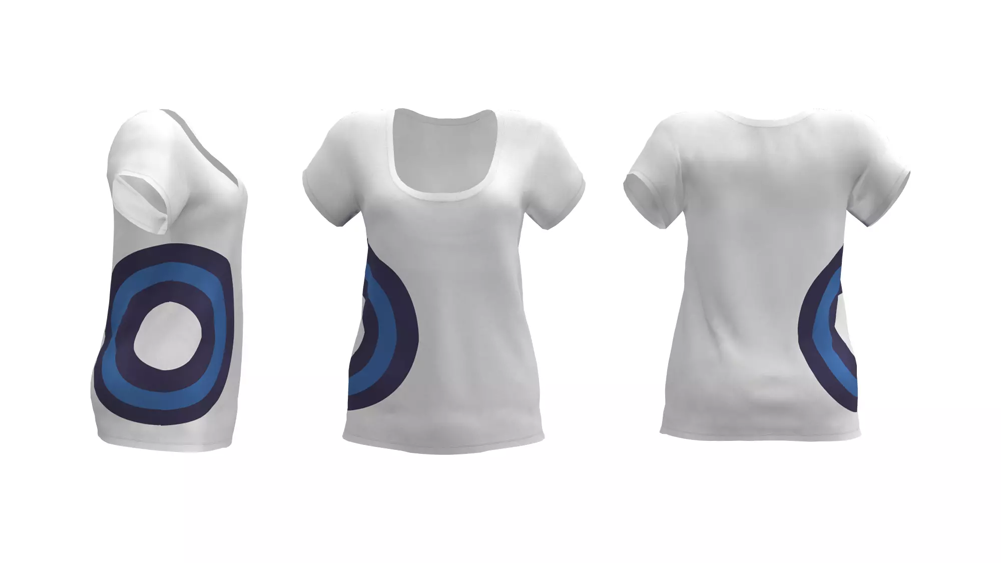 Ladies Flowy Tee Low-poly 3D model_0