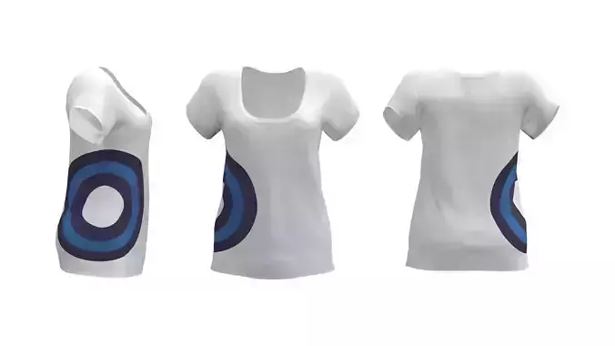 Ladies Flowy Tee Low-poly 3D model