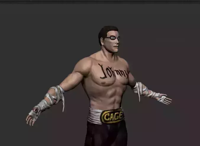 Johnny Cage MK9 game Ready Low-poly 3D model