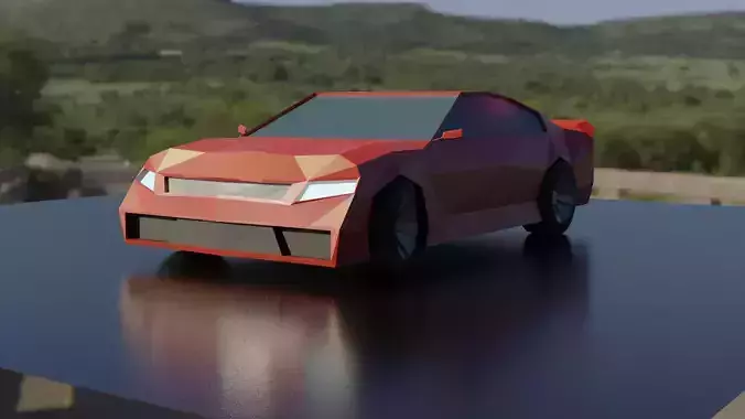 Low poly car origami