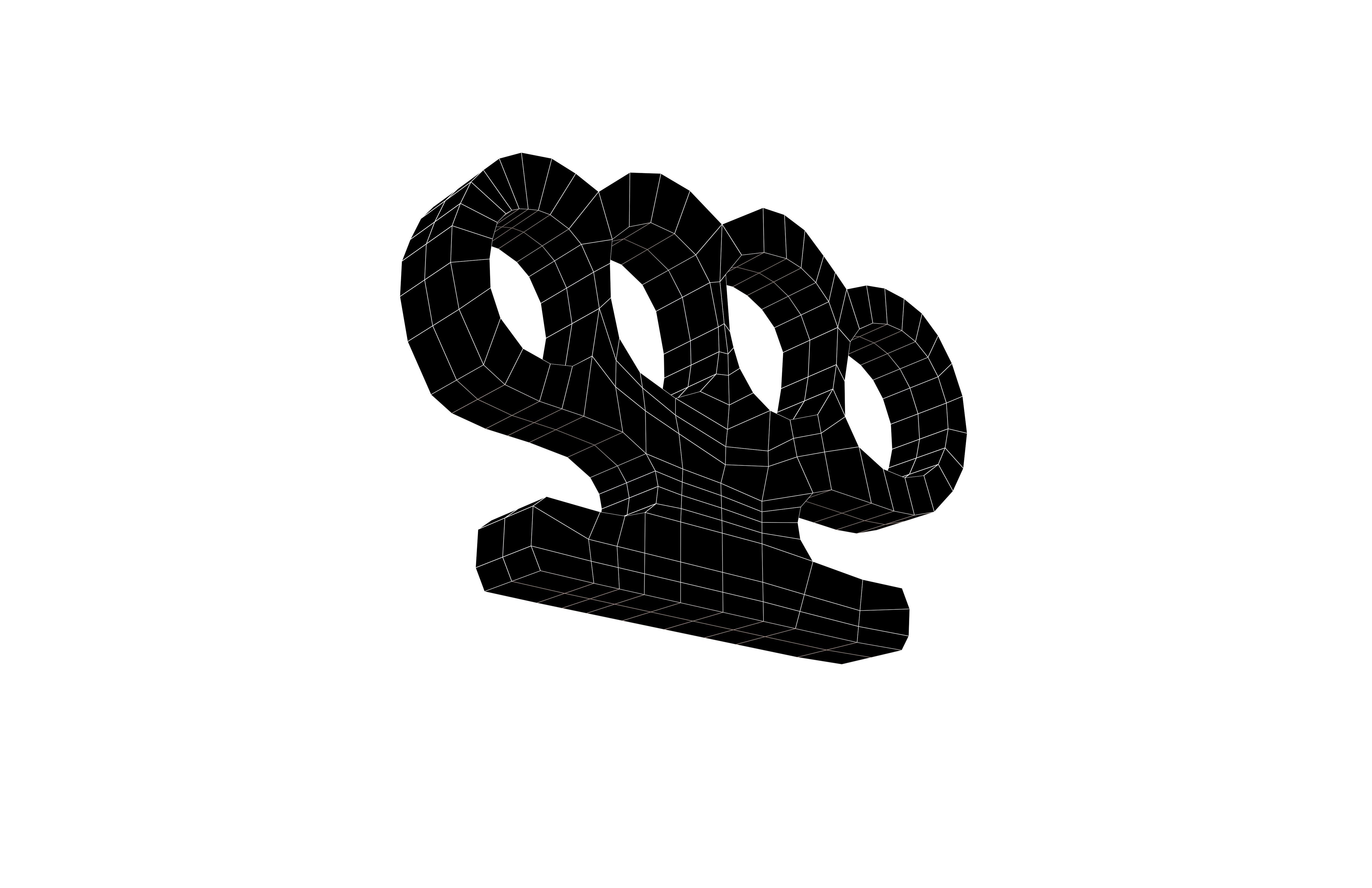 Knuckleduster v1 003 Low-poly 3D model_7