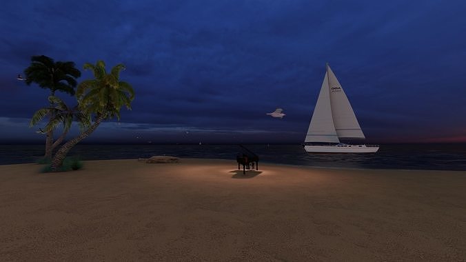 Piano Island make with Lumion 10 Free 3D model