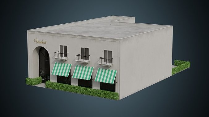 Building 10B Low-poly 3D model