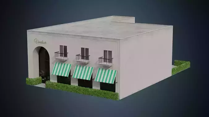 Building 10B Low-poly 3D model