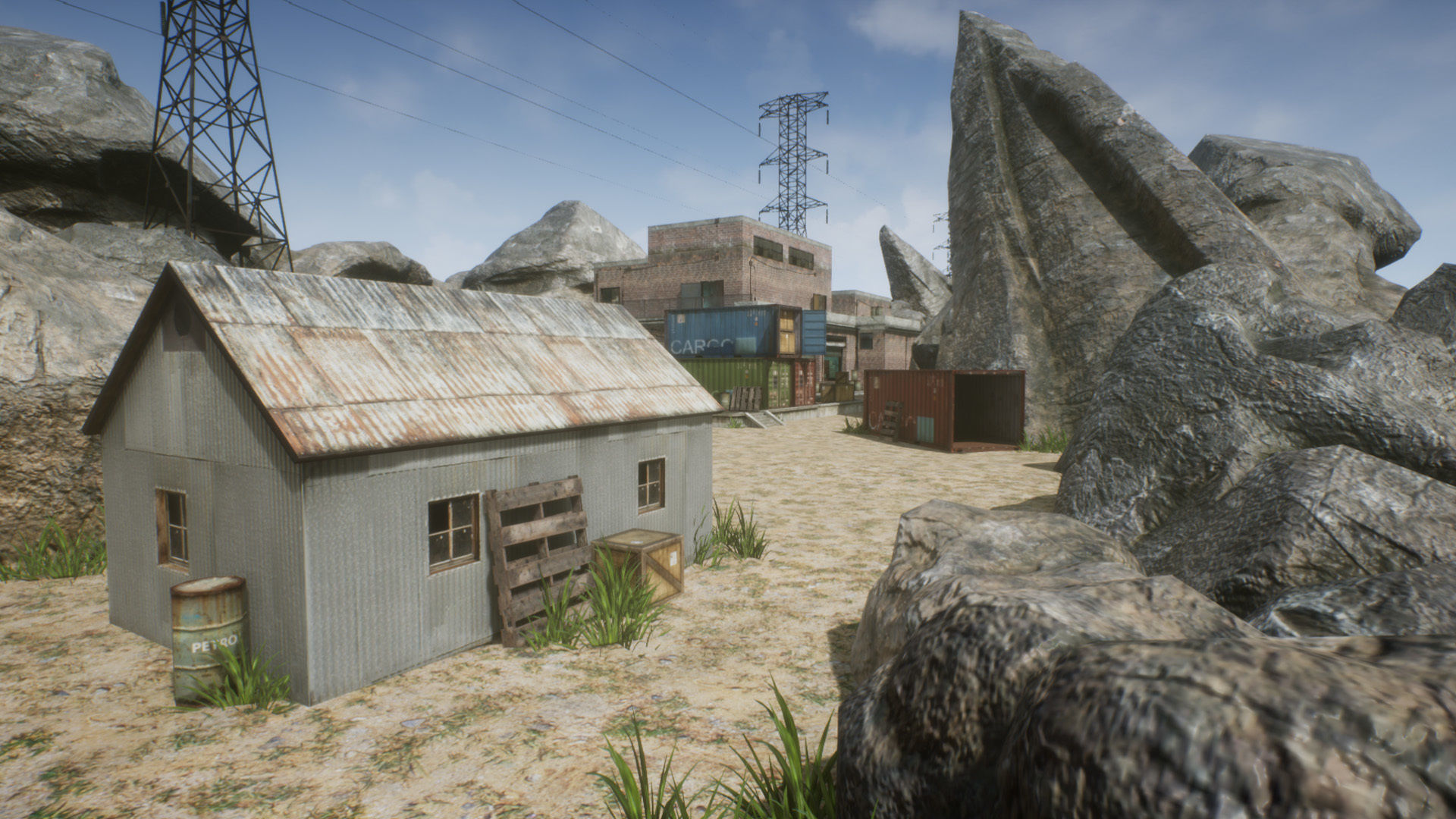 FPS Mobile Game Map v4 with assets Low-poly 3D model_7