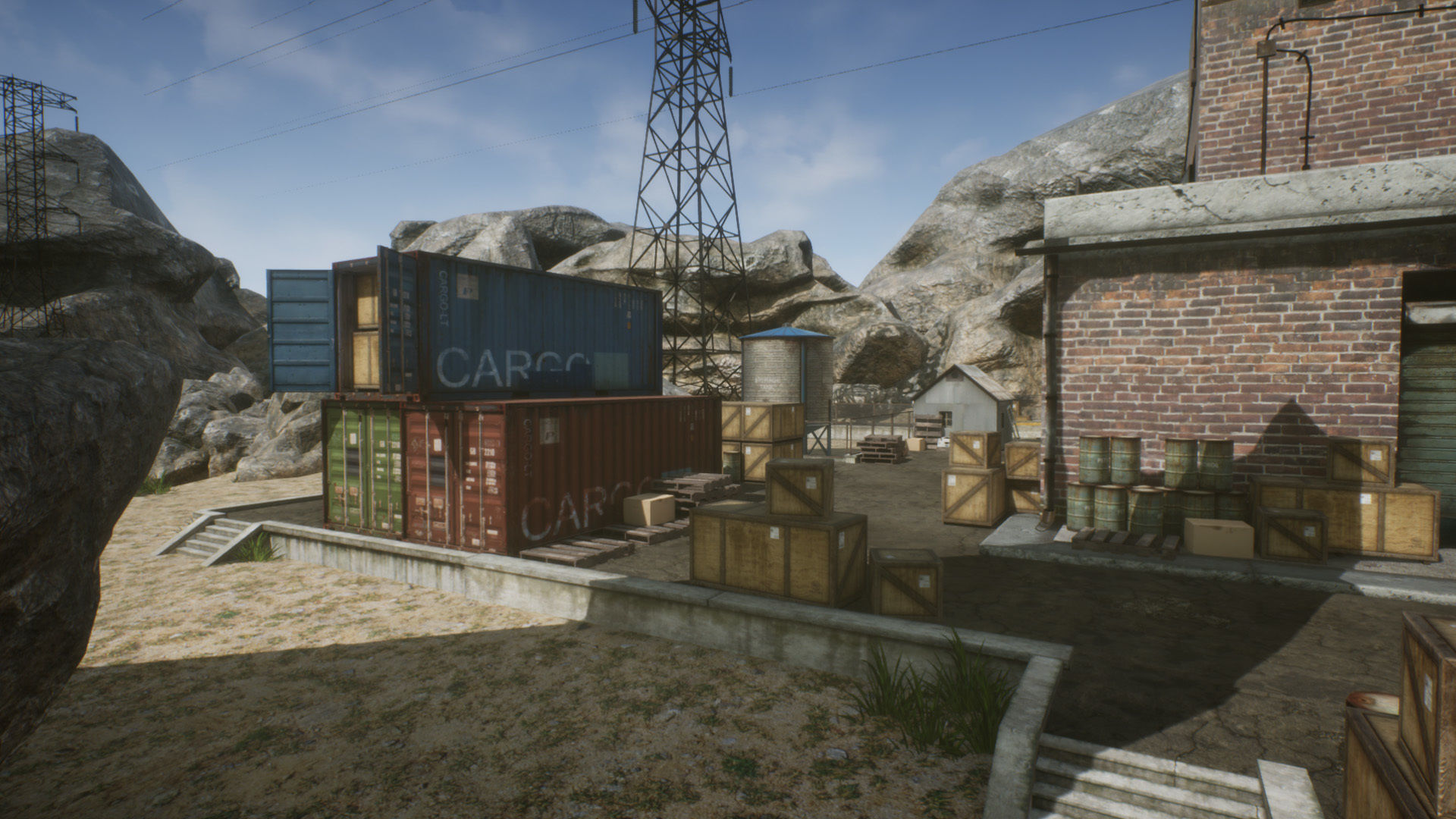 FPS Mobile Game Map v4 with assets Low-poly 3D model_10