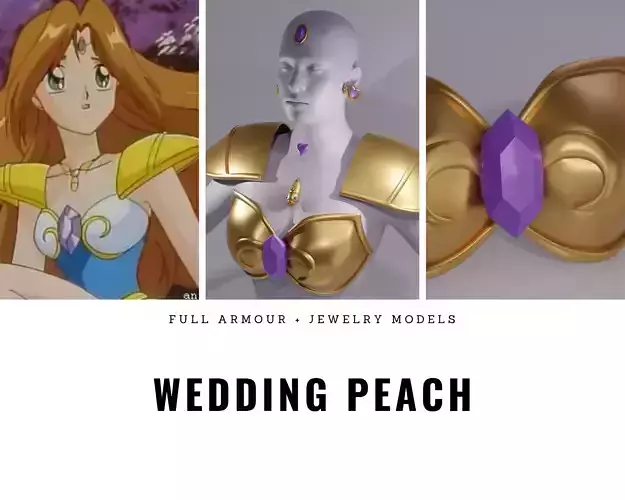 Angel Lily Wedding Peach full cosplay set