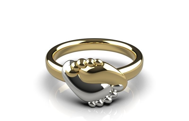 Baby feet ring 3dmodel 3D print model 3D print model_2