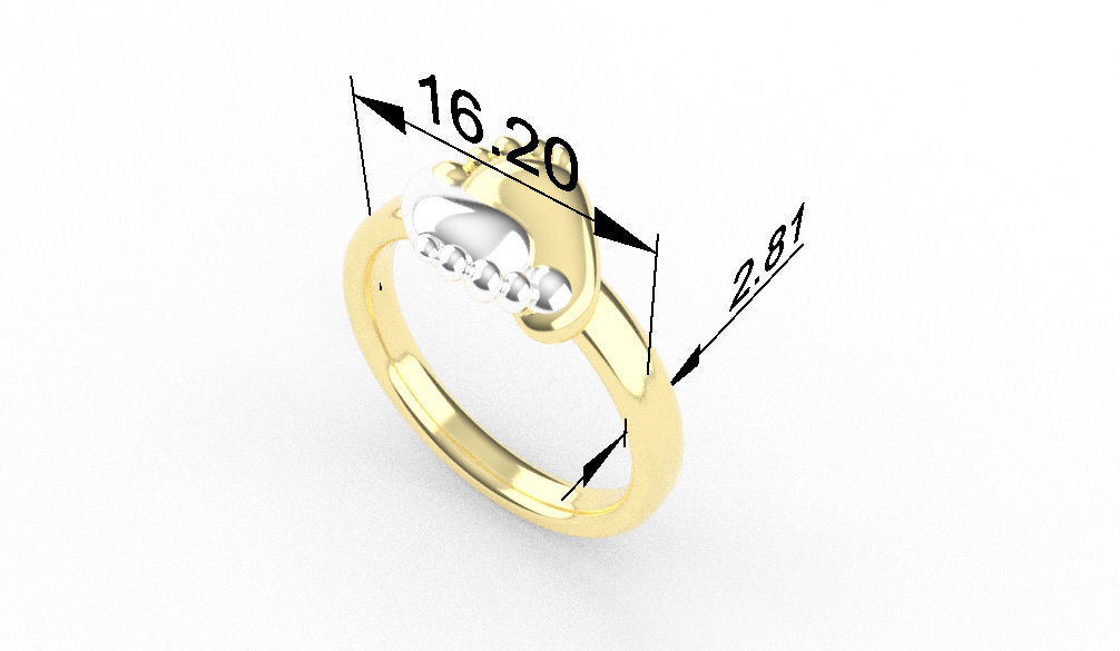 Baby feet ring 3dmodel 3D print model 3D print model_4