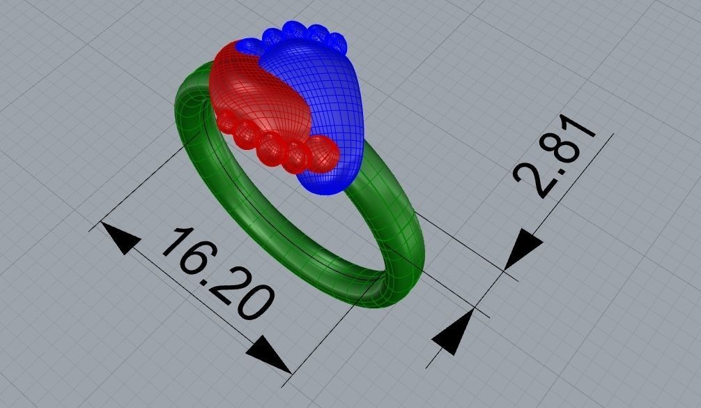 Baby feet ring 3dmodel 3D print model 3D print model_5