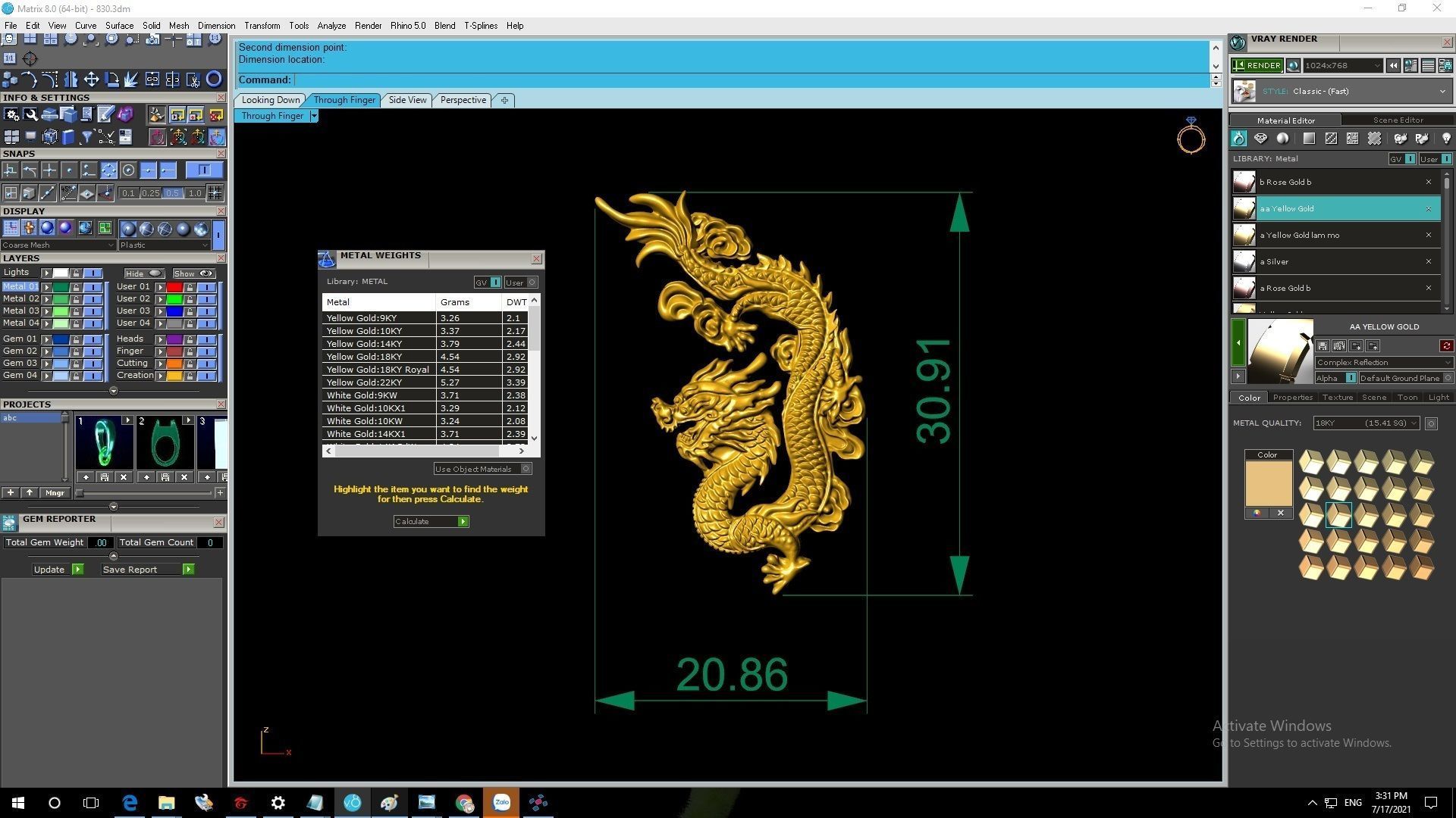 DRAGON AND PHONEIX for jewelry 830 3D print model_6