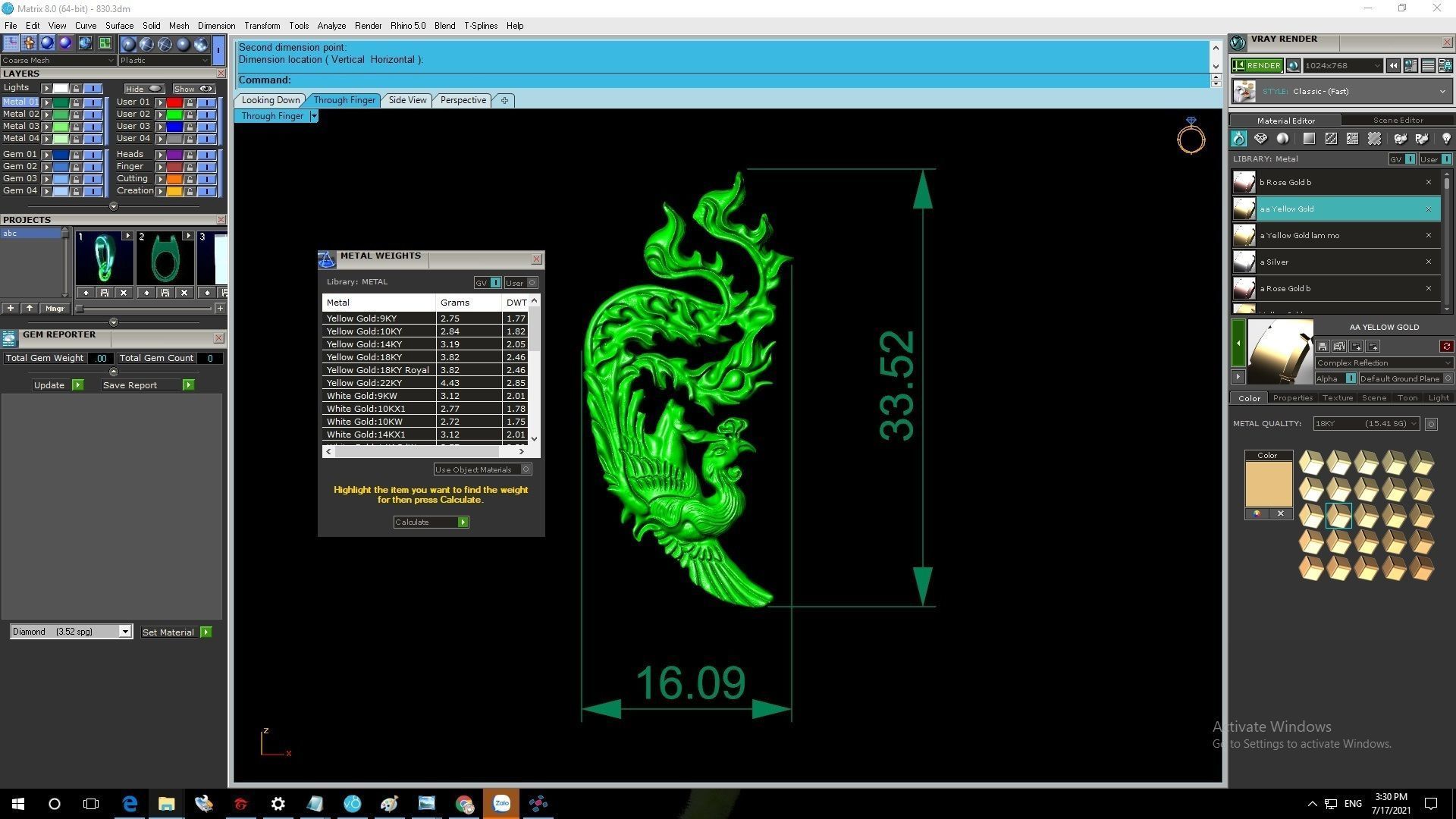 DRAGON AND PHONEIX for jewelry 830 3D print model_5
