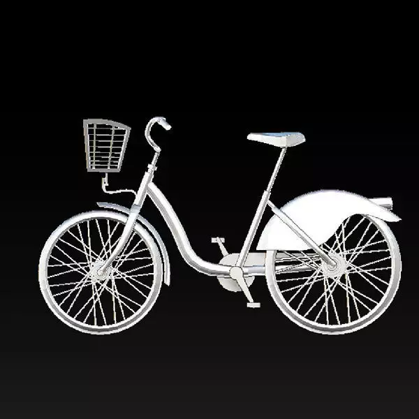bicycle silver 3D print model_0