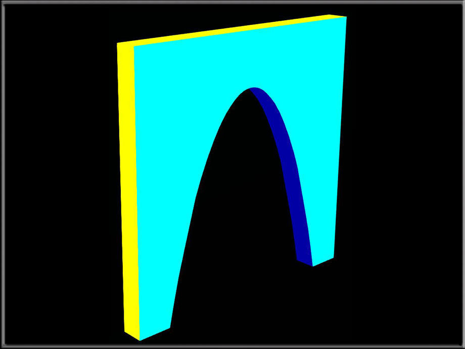 Arch Parabolic Low-poly 3D model_3